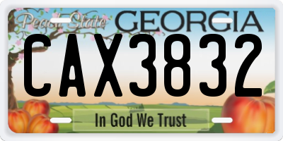 GA license plate CAX3832