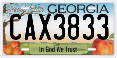 GA license plate CAX3833