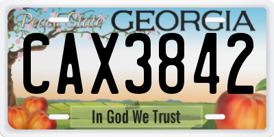 GA license plate CAX3842