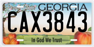 GA license plate CAX3843