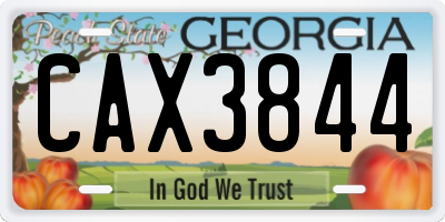 GA license plate CAX3844