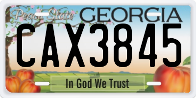 GA license plate CAX3845