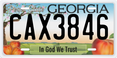 GA license plate CAX3846