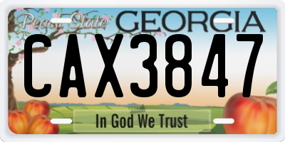 GA license plate CAX3847