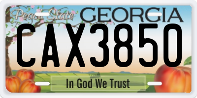 GA license plate CAX3850