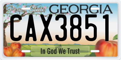 GA license plate CAX3851