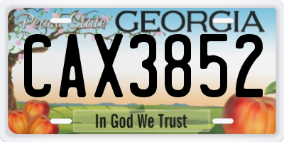 GA license plate CAX3852