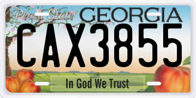 GA license plate CAX3855