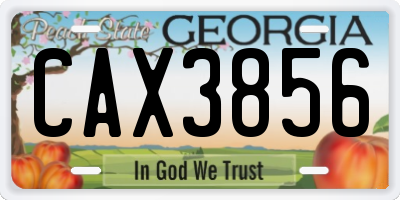 GA license plate CAX3856