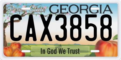 GA license plate CAX3858