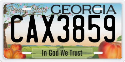 GA license plate CAX3859