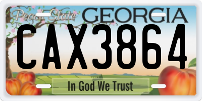 GA license plate CAX3864