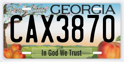 GA license plate CAX3870