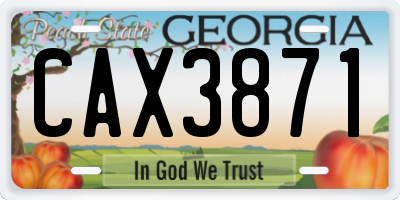 GA license plate CAX3871