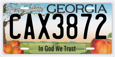 GA license plate CAX3872