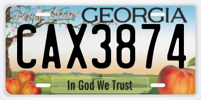 GA license plate CAX3874