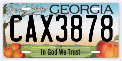 GA license plate CAX3878