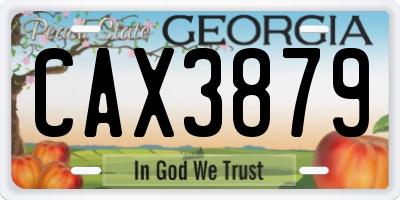 GA license plate CAX3879