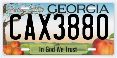 GA license plate CAX3880