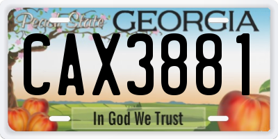 GA license plate CAX3881