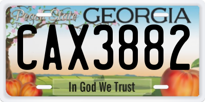 GA license plate CAX3882