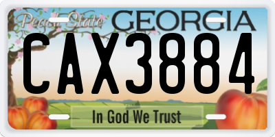 GA license plate CAX3884