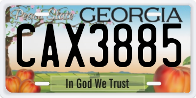 GA license plate CAX3885