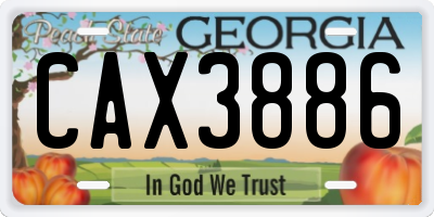 GA license plate CAX3886