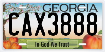 GA license plate CAX3888