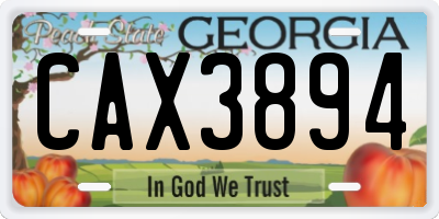 GA license plate CAX3894