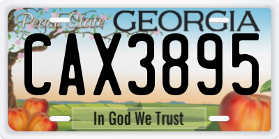 GA license plate CAX3895