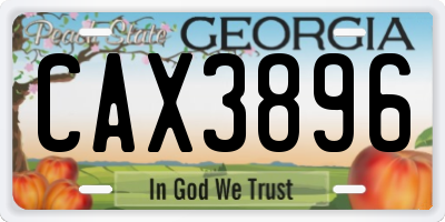 GA license plate CAX3896