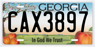 GA license plate CAX3897