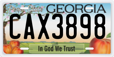 GA license plate CAX3898