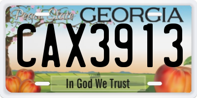 GA license plate CAX3913