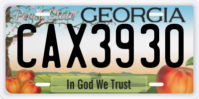 GA license plate CAX3930
