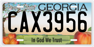 GA license plate CAX3956