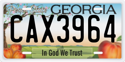 GA license plate CAX3964
