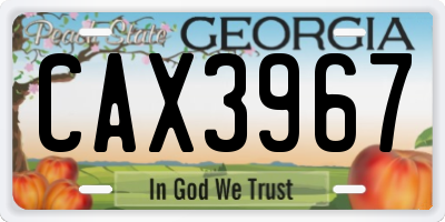 GA license plate CAX3967