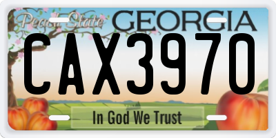 GA license plate CAX3970