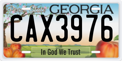 GA license plate CAX3976