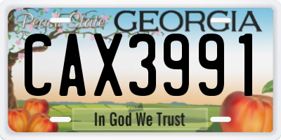 GA license plate CAX3991