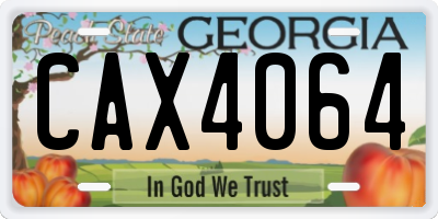 GA license plate CAX4064