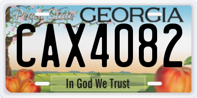 GA license plate CAX4082