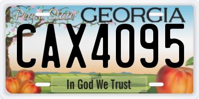 GA license plate CAX4095