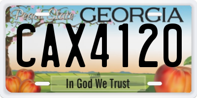 GA license plate CAX4120