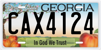 GA license plate CAX4124