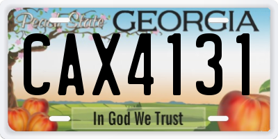 GA license plate CAX4131