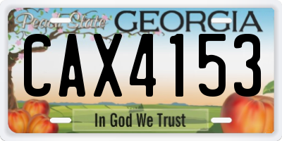 GA license plate CAX4153