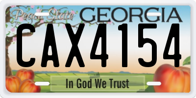 GA license plate CAX4154